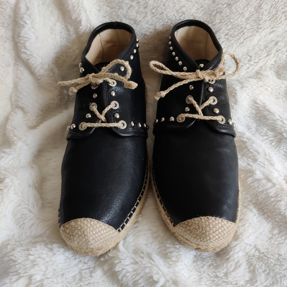 Stuart Weitzman Shoes - Stuart Weitzman Studded Leather Espadrilles